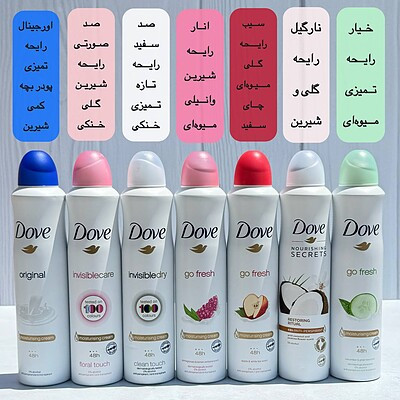 اسپری زیر بغل داو ساخت انگلیس 250 میل (رایحه به صورت رندوم)