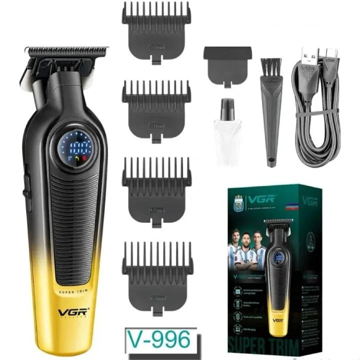 ماشین اصلاح وی جی آر مدل V-996 با تیغه سرامیک و برش مستقیم ( رنگ بصورت رندوم )